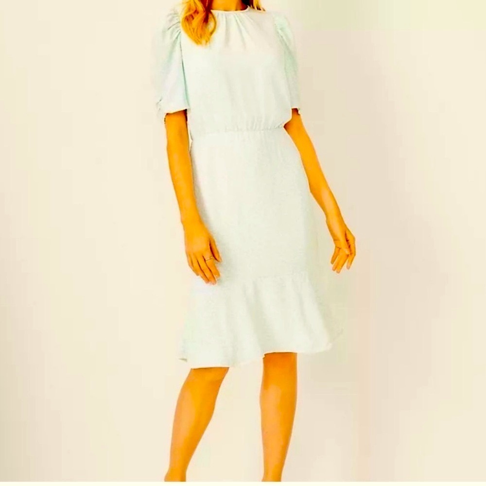 Ann Taylor Floral Puff Sleeve Dress